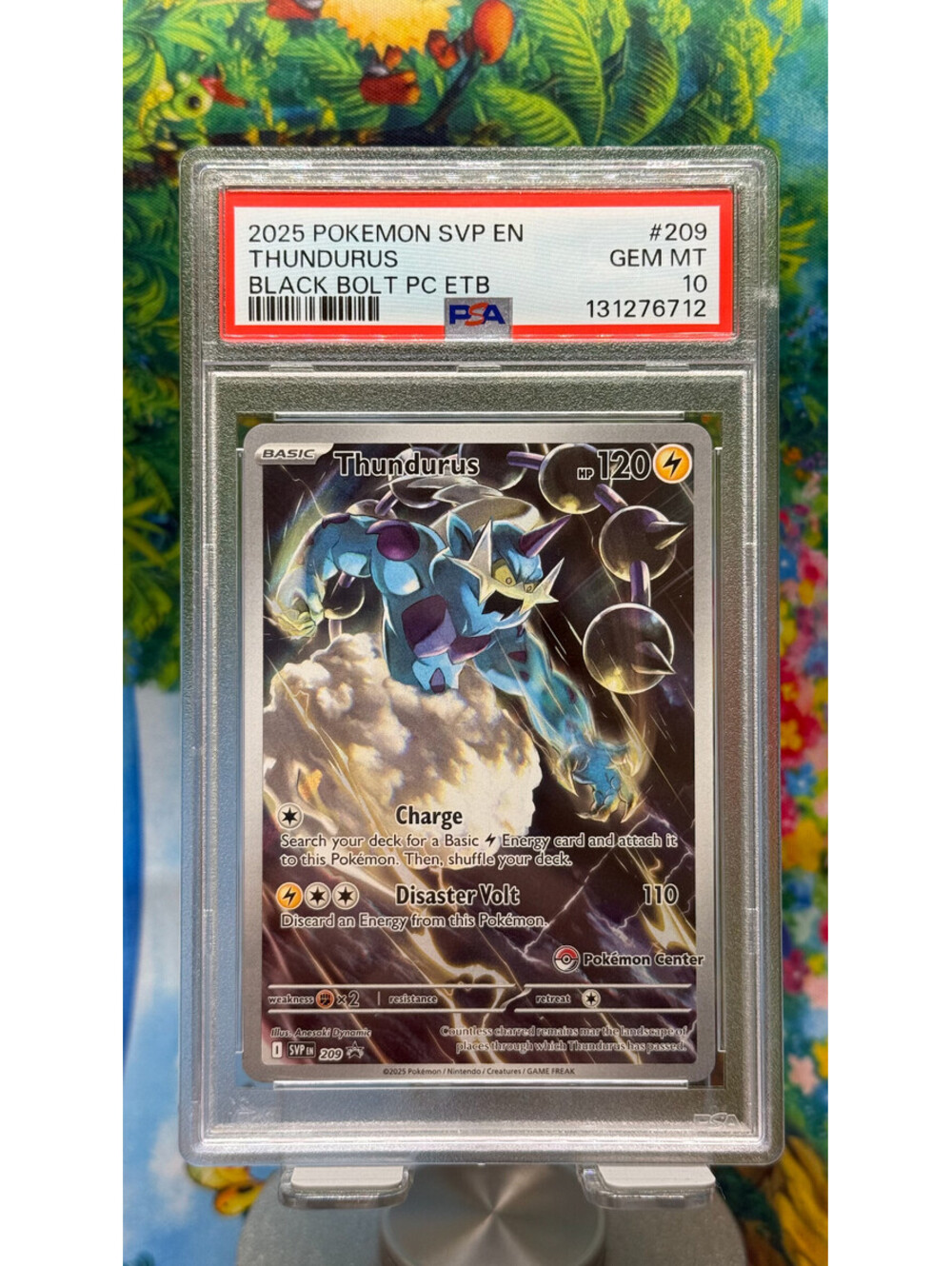 2025 Pokémon Thundurus SVP 209 Black Bolt Pokémon Center ETB Promo PSA 10